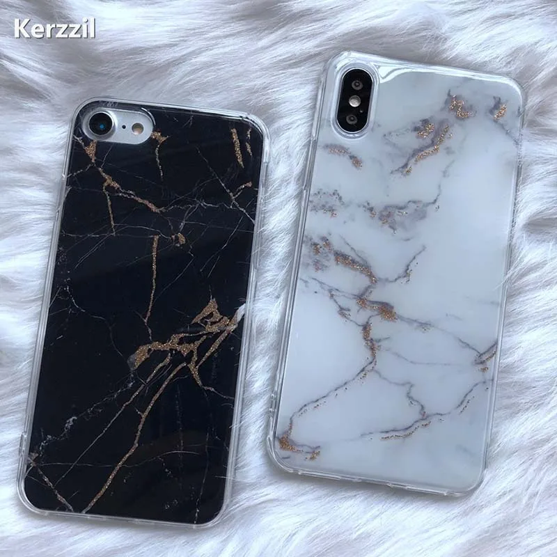 Чехол для телефона Kerzzil с мраморным камнем iPhone X Блестящий Мягкий чехол из ТПУ 7 6 s