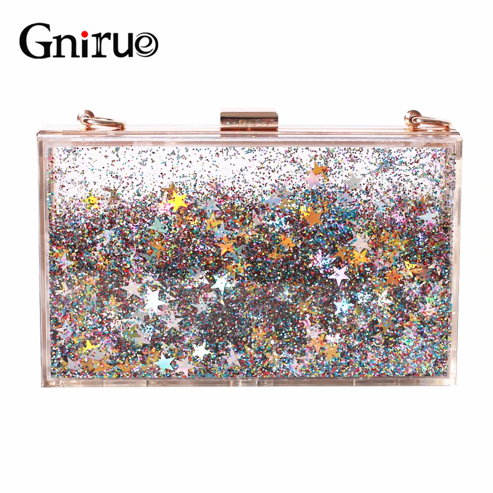 Transparent Rectangular Liquid Quicksand Acrylic Clutch Evening Bag Women Shoulder Bags Sequins star Party Clear Purse Handbag
Transparent Rectangular Liquid Quicksand Acrylic Clutch Evening Bag Women Shoulder Bags Sequins star Party Clear Purse Handbag