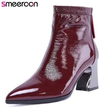Smeeroon fashion autumn winter boots for women pointed toe cow genuine leather boots zip high heels ankle boots party shoes
Smeeroon fashion autumn winter boots for women pointed toe cow genuine leather boots zip high heels ankle boots party shoes