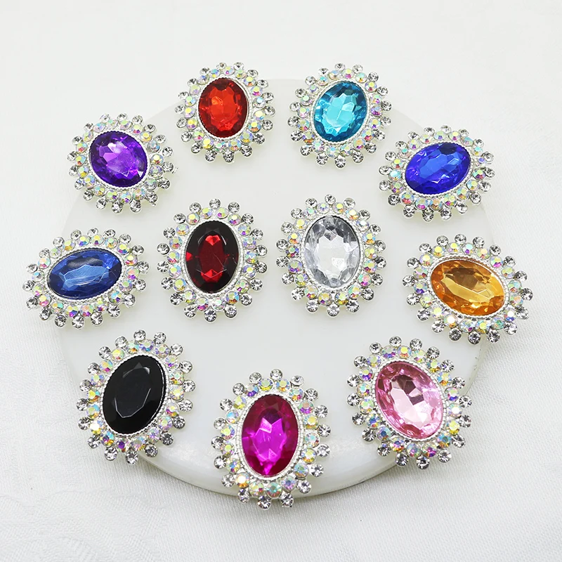 5 pcs/Lot Silver 30mm*26mm Colorful Acrylic Rhinestone Buttons for Wedding Decoration Metal Brooch Hair Bow DIY Jewelry Craft
5 pcs/Lot Silver 30mm*26mm Colorful Acrylic Rhinestone Buttons for Wedding Decoration Metal Brooch Hair Bow DIY Jewelry Craft