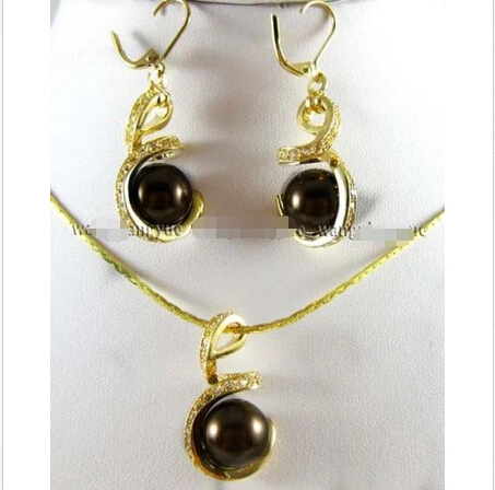 12mm Chocolate South sea Shell Pearl Earrings & Necklace Pendant Set 18"^^^@^Noble style Natural Fine jewe FREE SHIPPING
12mm Chocolate South sea Shell Pearl Earrings & Necklace Pendant Set 18"^^^@^Noble style Natural Fine jewe FREE SHIPPING