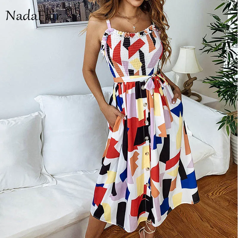 Nadafair summer dress women ruffles pleated midi colorful plaid print dress sleeveless sash elegant long dress office dress
Nadafair summer dress women ruffles pleated midi colorful plaid print dress sleeveless sash elegant long dress office dress