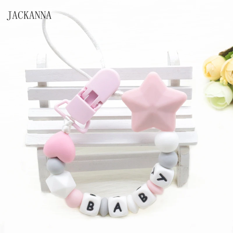 Customized Name Baby Pacifier Chain DIY Soother Chain BPA Free Newborn Attache Sucette Silicone Baby Pacifier Clips Holder Chain
Customized Name Baby Pacifier Chain DIY Soother Chain BPA Free Newborn Attache Sucette Silicone Baby Pacifier Clips Holder Chain