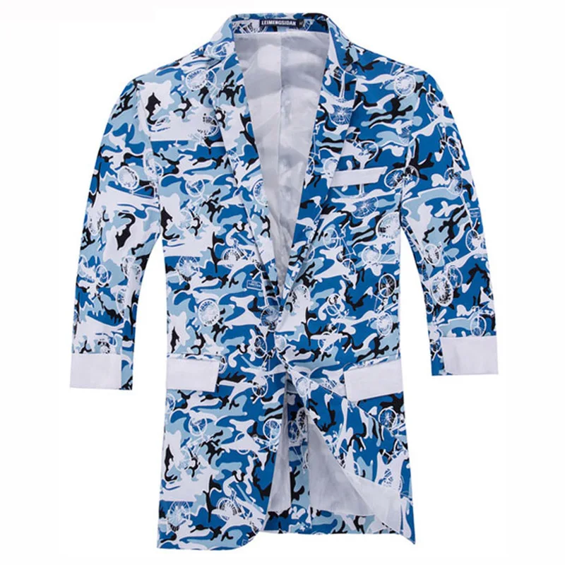 Male fashion camouflage floral print blazers tops Men's slim fit half sleeve jacket suits men casual jacket blazer masculino
Male fashion camouflage floral print blazers tops Men's slim fit half sleeve jacket suits men casual jacket blazer masculino