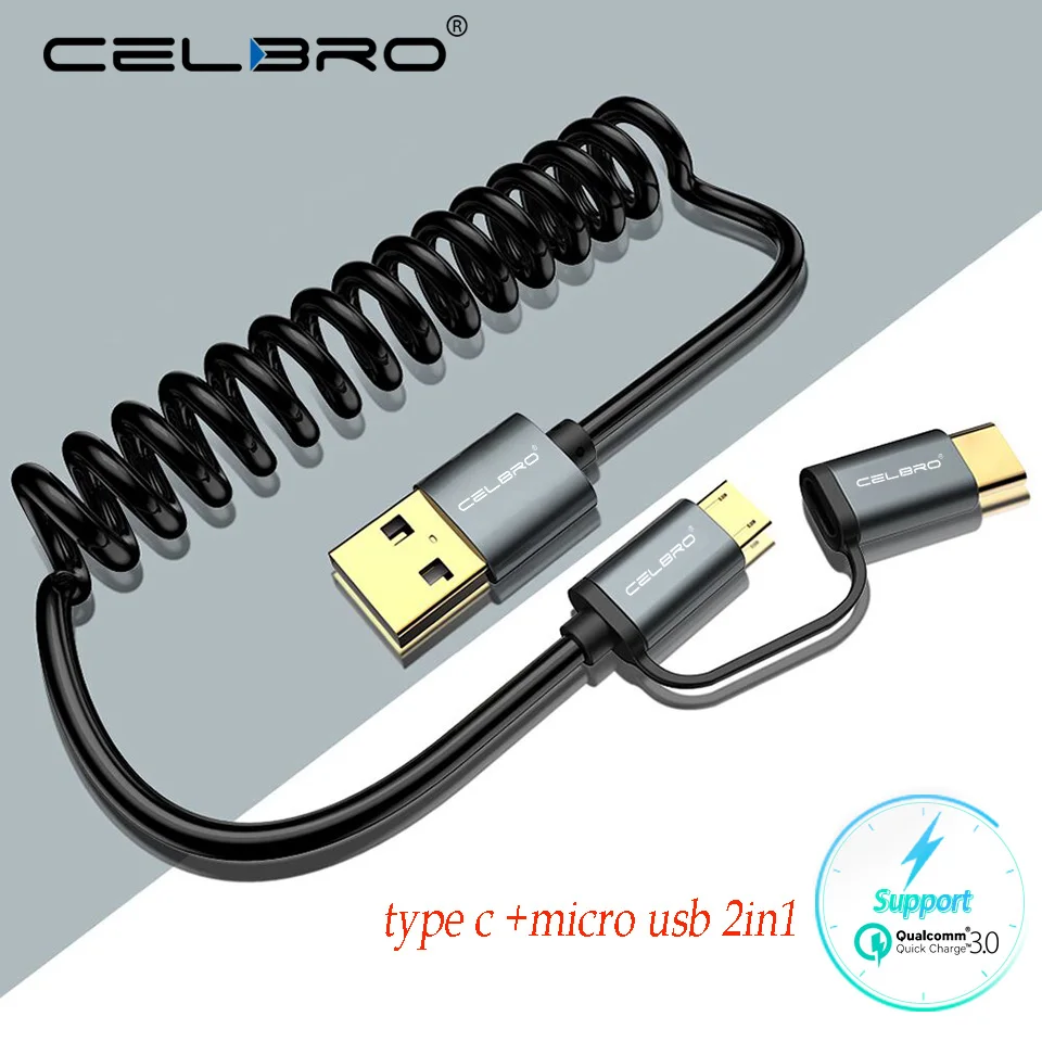USB Type C Micro USB Cable Retractable Spring Cable Usb C Fast Charging Cable Cord For Samsung Note 10 S10 Plus A50 A70 Redmi 8
USB Type C Micro USB Cable Retractable Spring Cable Usb C Fast Charging Cable Cord For Samsung Note 10 S10 Plus A50 A70 Redmi 8