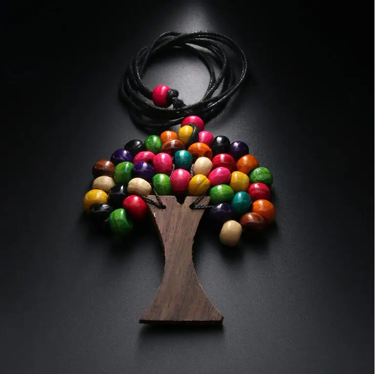 Newest Handmade Tree Of Life Rainbow Wooden Beads Pendant Necklaces Bohemia Ethnic Long Statement Necklaces Brincos Bijoux N5059
Newest Handmade Tree Of Life Rainbow Wooden Beads Pendant Necklaces Bohemia Ethnic Long Statement Necklaces Brincos Bijoux N5059