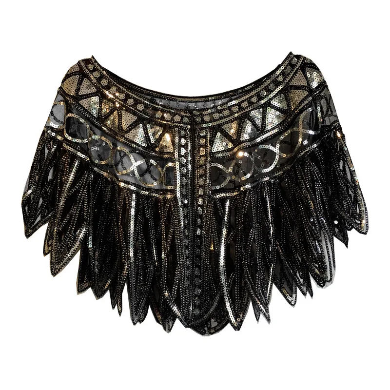 Women 1920s Flapper Embroidery Shawl Cover Up Gatsby Party Beaded Sequin Capelet
Women 1920s Flapper Embroidery Shawl Cover Up Gatsby Party Beaded Sequin Capelet