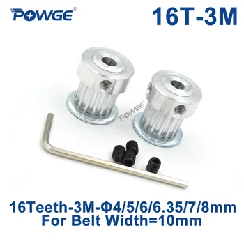 POWGE HTD 3M 16 Teeth Synchronous Timing Pulley Bore 4/5/6/6.35/7/8mm for Width 10mm 3M belt HTD3M pulley gear 16Teeth 16T
POWGE HTD 3M 16 Teeth Synchronous Timing Pulley Bore 4/5/6/6.35/7/8mm for Width 10mm 3M belt HTD3M pulley gear 16Teeth 16T