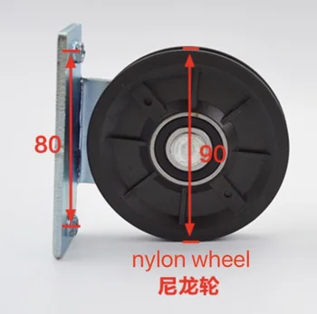 Diameter:90mm rope nylon wheel pulley Door change gear transmission wheel Elevator accessories
Diameter:90mm rope nylon wheel pulley Door change gear transmission wheel Elevator accessories