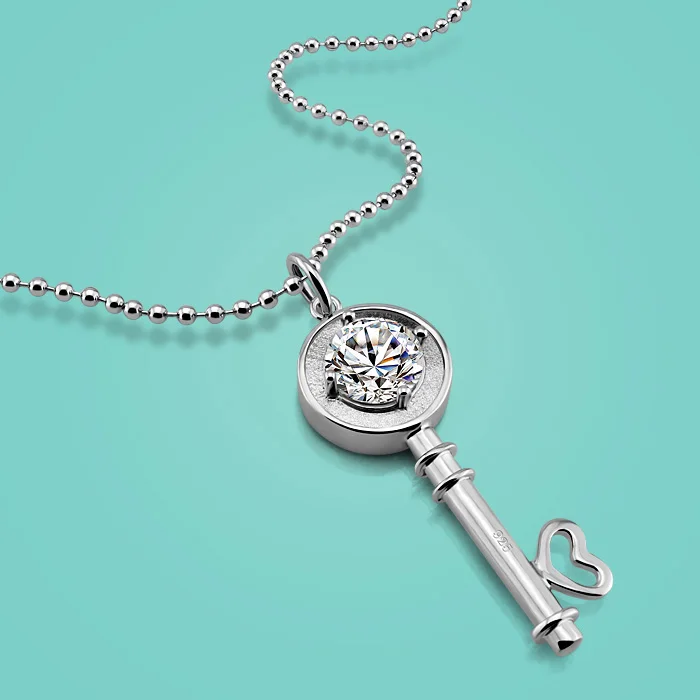 Simple style silver jewelry 925 sterling silver necklace female models key pendant design beads necklace solid silver long chain
Simple style silver jewelry 925 sterling silver necklace female models key pendant design beads necklace solid silver long chain