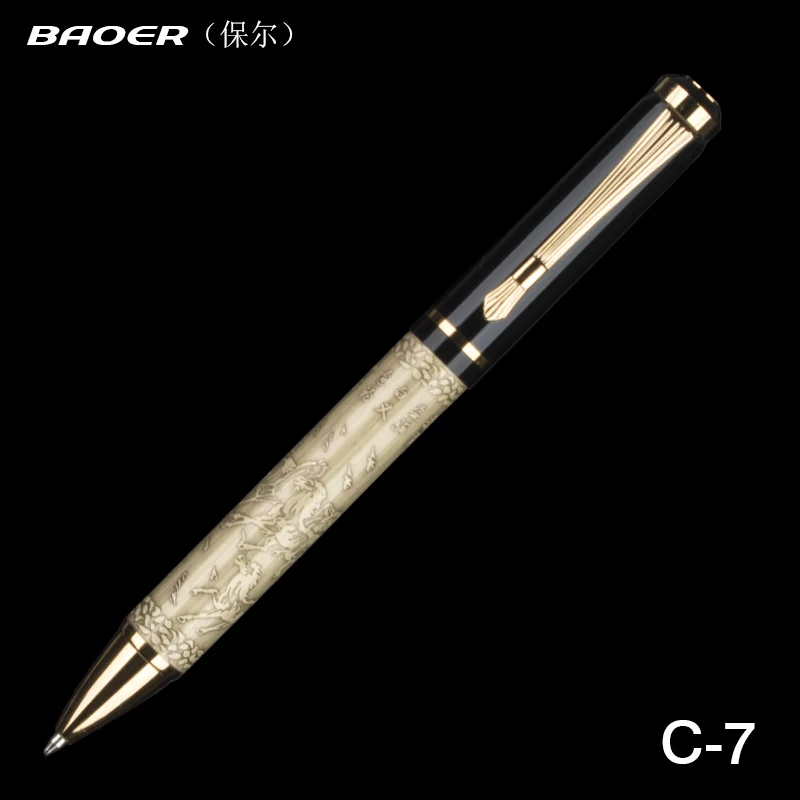 Hot Sale New Gold/Pink/Gray Color Baoer 507 Xubeihong "the Eight Horses" Business Gift Ballpoint Pen with Exquisite Golded Clip
Hot Sale New Gold/Pink/Gray Color Baoer 507 Xubeihong "the Eight Horses" Business Gift Ballpoint Pen with Exquisite Golded Clip