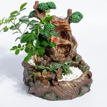 New Resin Succulents Plants Small Bonsai Pot Vase Micro Landscape Flower Pot Garden Decoration with LED String
New Resin Succulents Plants Small Bonsai Pot Vase Micro Landscape Flower Pot Garden Decoration with LED String