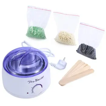 

Warmer Wax Heater+100g Hard Wax Beans +5 Waxing Spatula Depilatory Bikini Hair Removal Hand Epilator Paraffin Wax Machine Pot