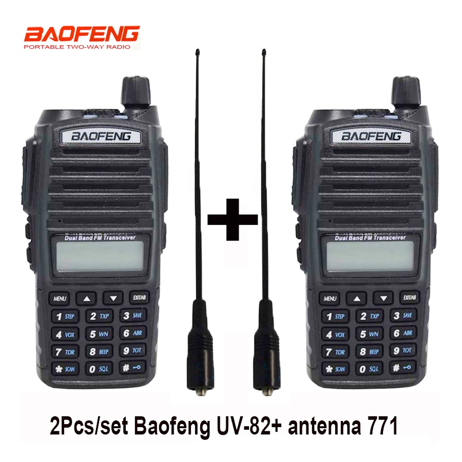 2pcs/lot portable Radio Baofeng UV-82 walkie talkie UV 82 CB Ham Radio Vhf Uhf UV82 radio Transceiver + long soft antenna 771
2pcs/lot portable Radio Baofeng UV-82 walkie talkie UV 82 CB Ham Radio Vhf Uhf UV82 radio Transceiver + long soft antenna 771