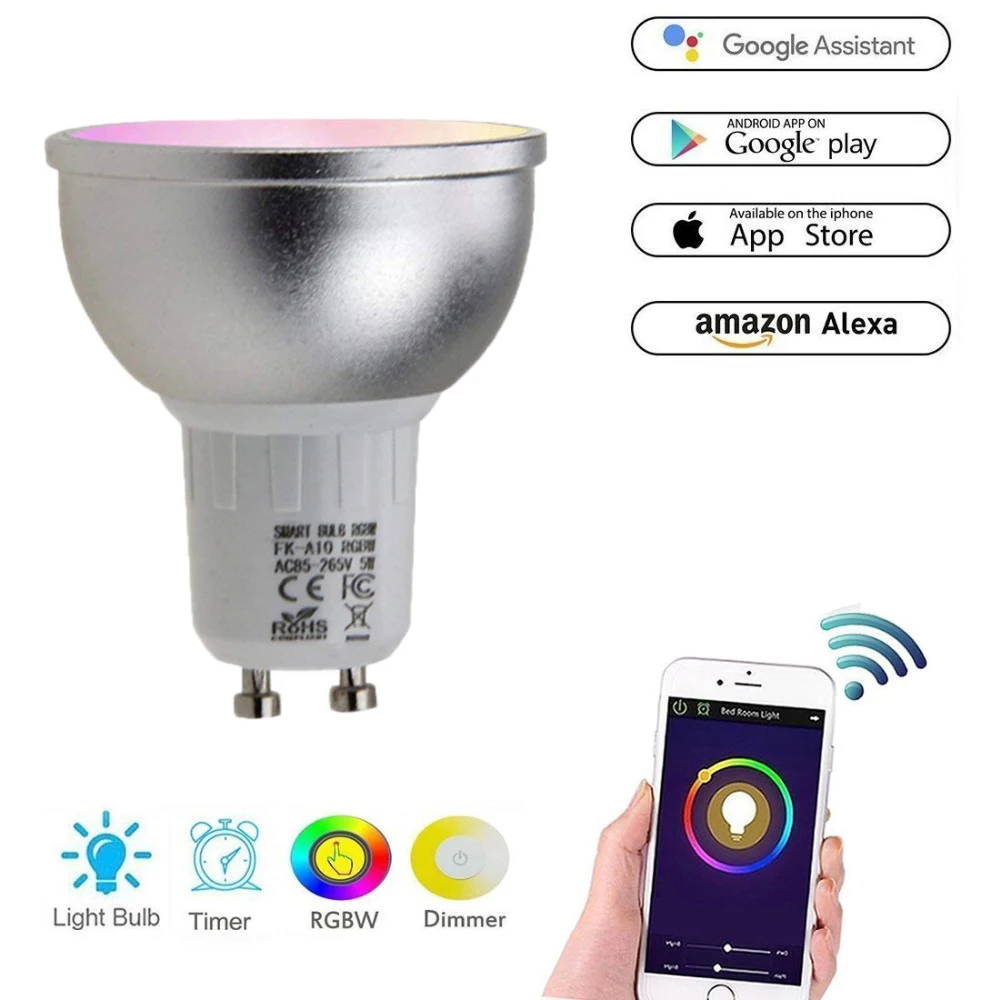 Boaz GU10 Smart Wifi Spotlight 5W Smart Bulb Light Remote Control Changable Eifi Bulb Alexa Echo Google Home IFTTT Tuya Smart
Boaz GU10 Smart Wifi Spotlight 5W Smart Bulb Light Remote Control Changable Eifi Bulb Alexa Echo Google Home IFTTT Tuya Smart