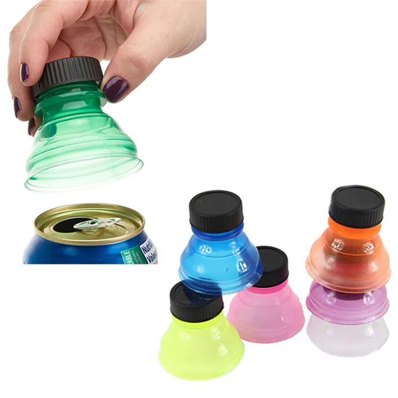 Image Can Convert Soda Savers Tops Snap On Pop Cold Beverage Can Bottle Caps Color Mixed 6pcs set