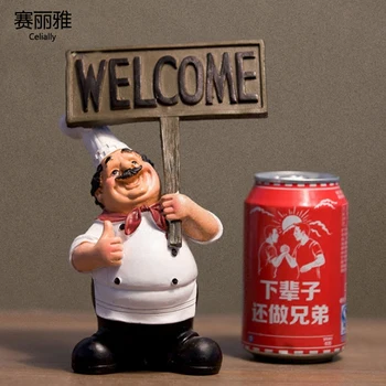 Resin Chef Figurine 1PC Fashion Creative Cafe Kitchen Chef Decor Restaurant Cook Figurine Welcome Blackboard Ornament Gifts
Resin Chef Figurine 1PC Fashion Creative Cafe Kitchen Chef Decor Restaurant Cook Figurine Welcome Blackboard Ornament Gifts