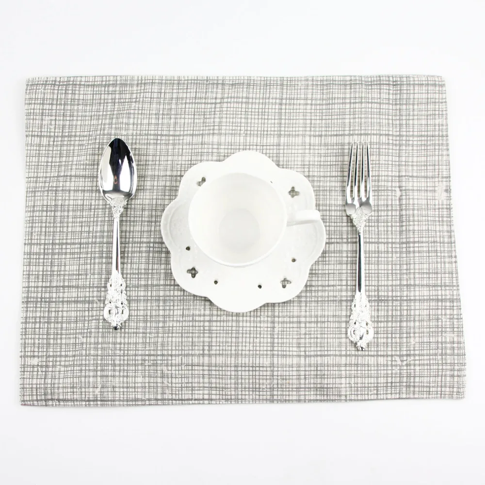 European Grey placemats fashion cotton linen placemat heat insulation mat dining table mat fabric Napkins
European Grey placemats fashion cotton linen placemat heat insulation mat dining table mat fabric Napkins