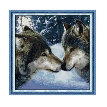 Joy Sunday cross stitch kits wolves kiss DMC14CT11CT cotton fabric livingroom readingroom tearoom painting factory wholesalerect
Joy Sunday cross stitch kits wolves kiss DMC14CT11CT cotton fabric livingroom readingroom tearoom painting factory wholesalerect