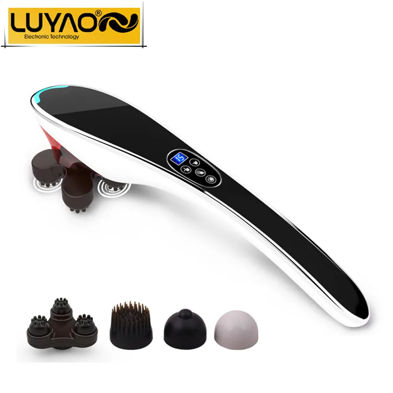 

LUYAO Electric cervical vertebra massager device.Vibrating kneading shoulder back neck massager infrared shiatsu.Body Relaxation