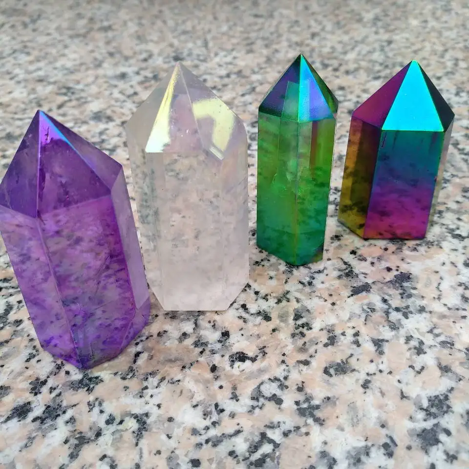 1pcs 40-60mm Angel Aura Titanium Quartz Crystal Wand Points Electroplating Crystal Healing
1pcs 40-60mm Angel Aura Titanium Quartz Crystal Wand Points Electroplating Crystal Healing
