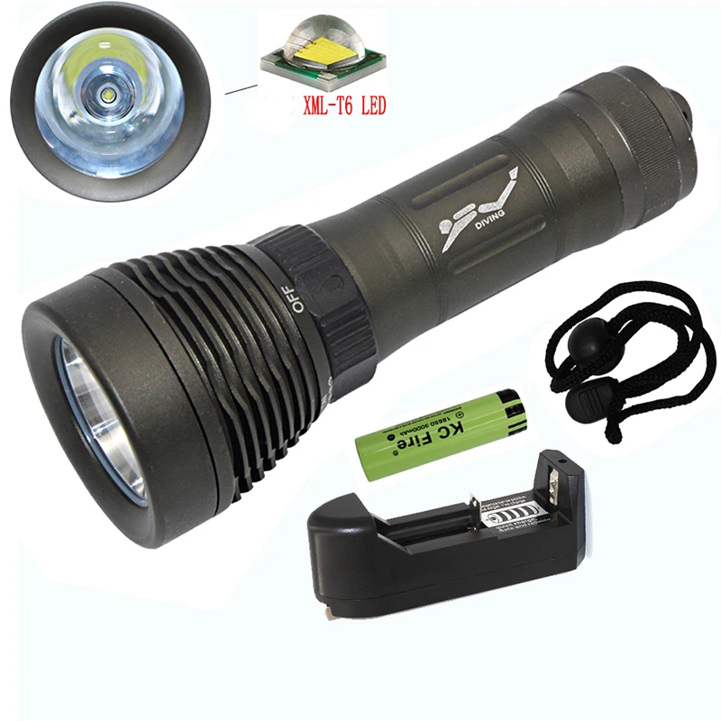 Underwater XML T6 LED Scuba Diving Flashlight Waterproof Torch Light Lamp Dive Linternas + 18650 Battery + Charger
Underwater XML T6 LED Scuba Diving Flashlight Waterproof Torch Light Lamp Dive Linternas + 18650 Battery + Charger