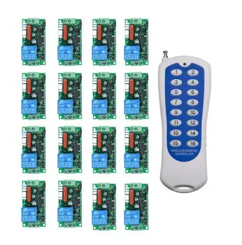 top! AC220V 1CH 10A RF Wireless Remote Control Switch System 16CH Transmitter+16X Receivers light /lamp/ window/Garage
top! AC220V 1CH 10A RF Wireless Remote Control Switch System 16CH Transmitter+16X Receivers light /lamp/ window/Garage