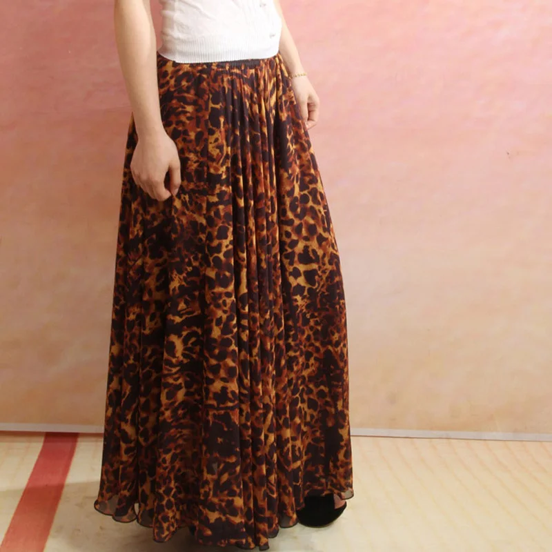 Summer Retro Fashion Casual Sexy Chiffon Leopard Elastic Waist Female Long Skirt for Women / Women's Maxi Skirts Womens
Summer Retro Fashion Casual Sexy Chiffon Leopard Elastic Waist Female Long Skirt for Women / Women's Maxi Skirts Womens