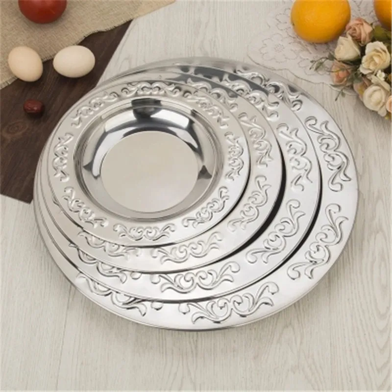 Food grade high quality salad plate pattern large dish kitchen supplies stainless steel tableware
Food grade high quality salad plate pattern large dish kitchen supplies stainless steel tableware