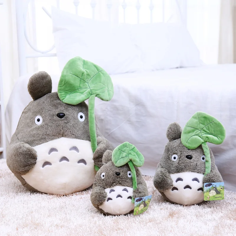 [New] Cute 30/50cm lovely plush toy my neighbor totoro doll with lotus leaf Stuffed model baby gift | Игрушки и хобби