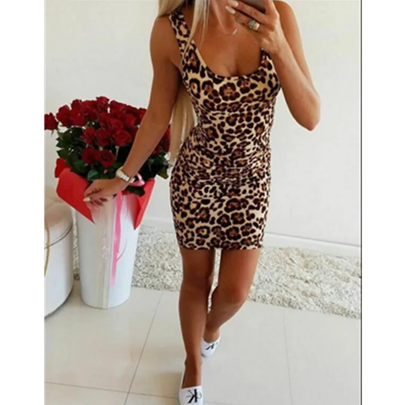 Women Mini Leopard Print Dress Bodycon Elegant Evening Party Dresses Ladies Clothes Clubwear Costume Summer Fashion New Hot W3
Women Mini Leopard Print Dress Bodycon Elegant Evening Party Dresses Ladies Clothes Clubwear Costume Summer Fashion New Hot W3