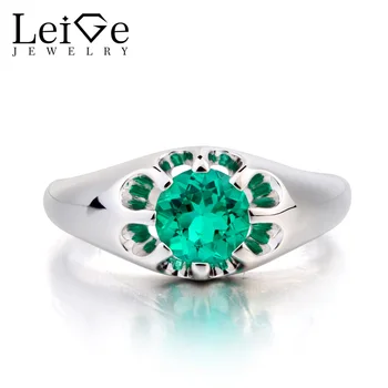 Leige Jewelry Lab Emerald Ring Promise Ring Solitaire Ring Round Cut Green Gemstone 925 Sterling Silver Ring Flower Shape
Leige Jewelry Lab Emerald Ring Promise Ring Solitaire Ring Round Cut Green Gemstone 925 Sterling Silver Ring Flower Shape