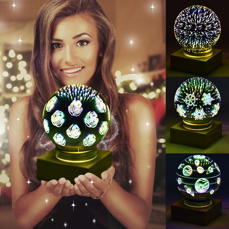 Solid Wood Colorful 3D Magic Ball Projection Lamp USB Power Supply Bedroom Bedside Night Light Party Star Air Atmosphere Lamp
Solid Wood Colorful 3D Magic Ball Projection Lamp USB Power Supply Bedroom Bedside Night Light Party Star Air Atmosphere Lamp
