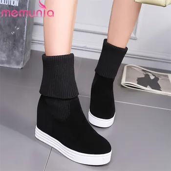 MEMUNIA 2019 plus size 44 women ankle boots flock round toe slip on Stretch boots warm autumn winter casual shoes woman black
MEMUNIA 2019 plus size 44 women ankle boots flock round toe slip on Stretch boots warm autumn winter casual shoes woman black