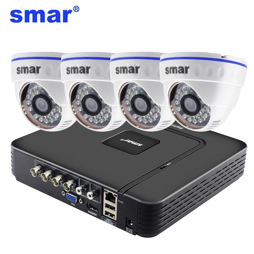 Smar 720P 1080 видеонаблюдения Системы 4CH H.264 CCTV HDMI цифровой видеогеристратор