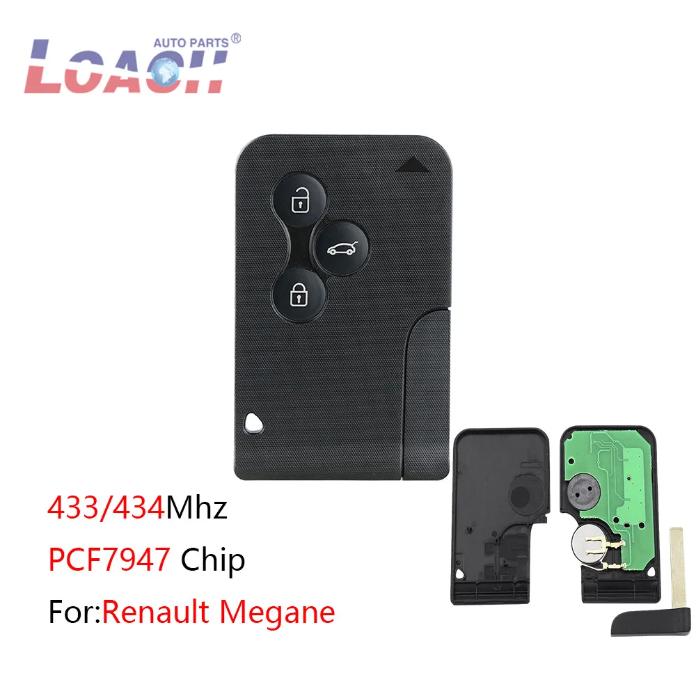 2PCS,3BTN Smart Remote Key Card 433 MHz PCF7947 Chip for RENAULT Megane Scenic 2003-2008 Remote PCB
2PCS,3BTN Smart Remote Key Card 433 MHz PCF7947 Chip for RENAULT Megane Scenic 2003-2008 Remote PCB
