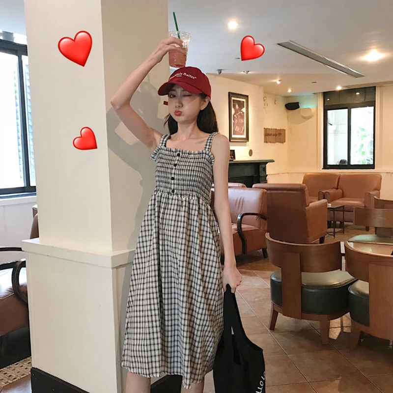Summer Women 2019 Plaid Strap Long Dress Sexy Off Shoulder High Waist Pleated Dress Party Sleeveless Elegant Dresses for Womens
Summer Women 2019 Plaid Strap Long Dress Sexy Off Shoulder High Waist Pleated Dress Party Sleeveless Elegant Dresses for Womens