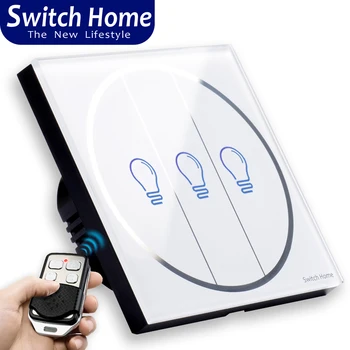3 gang Glass Panel Wall Switch, Wireless Remote Control light Switch, white EU RF 433 Smart Sensor touch switch
3 gang Glass Panel Wall Switch, Wireless Remote Control light Switch, white EU RF 433 Smart Sensor touch switch