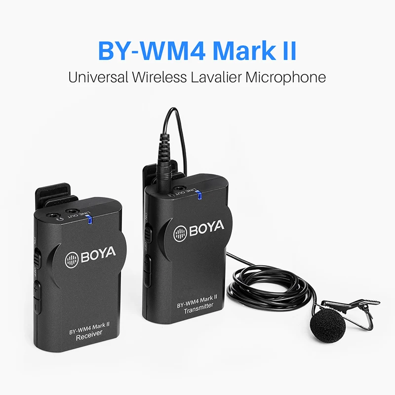 BOYA WM4 Mark II Wireless Audio Video Camera Microphone Systerm Interview Mic for Phone Camcorder Canon Nikon Pentax DSLR
BOYA WM4 Mark II Wireless Audio Video Camera Microphone Systerm Interview Mic for Phone Camcorder Canon Nikon Pentax DSLR