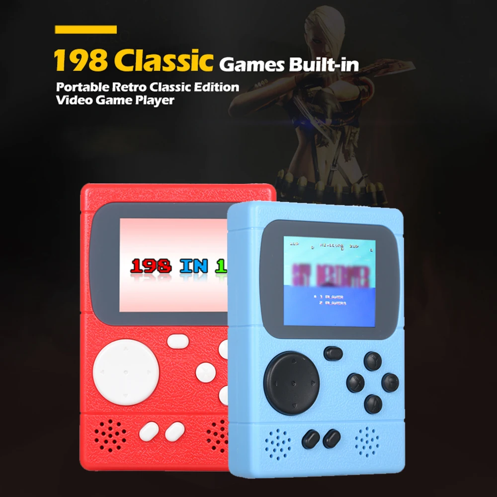 Retro Portable Console children mini nostalgic handheld video game console 8 Bit Built-in 198 Classic Game Handheld Game Player
Retro Portable Console children mini nostalgic handheld video game console 8 Bit Built-in 198 Classic Game Handheld Game Player