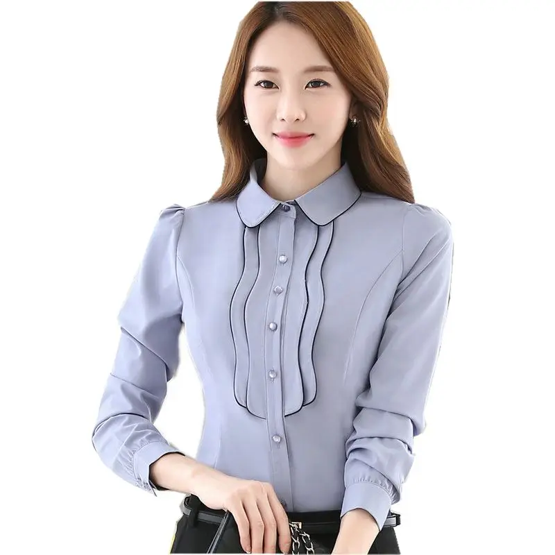 Plus Size 4XL Blue Blouse Long Sleeve Shirt Women Tops Ruffle Casual 2017 Spring Winter Stand Collar Chemise Femme Blusas
Plus Size 4XL Blue Blouse Long Sleeve Shirt Women Tops Ruffle Casual 2017 Spring Winter Stand Collar Chemise Femme Blusas
