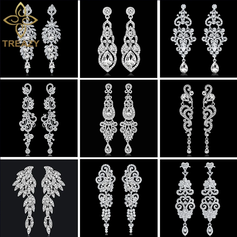 TREAZY 2019 Fashion Crystal Wedding Drop Earrings for Women Silver Rhinestone Brides Dangle Earrings Femme Brincos Jewelry Gift
TREAZY 2019 Fashion Crystal Wedding Drop Earrings for Women Silver Rhinestone Brides Dangle Earrings Femme Brincos Jewelry Gift