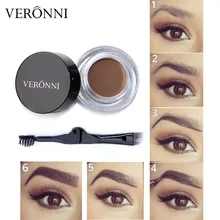 Gel sobrancelha Brown Cores 2019 best selling Produto de Alta Tonalidade Testa VERONNI 6 Maquiagem Sobrancelha Gel Sobrancelha Com Escova Sobrancelha ferramentas(China)