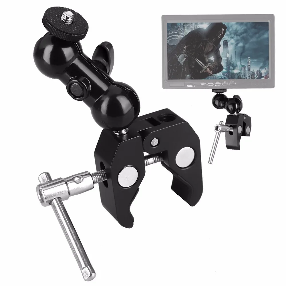 Camera Clamp Ball Head Magic Friction Arm Mount Super Crab Clamp Articulating For DJI Ronin Gimbal DSLR LCD Monitor
Camera Clamp Ball Head Magic Friction Arm Mount Super Crab Clamp Articulating For DJI Ronin Gimbal DSLR LCD Monitor