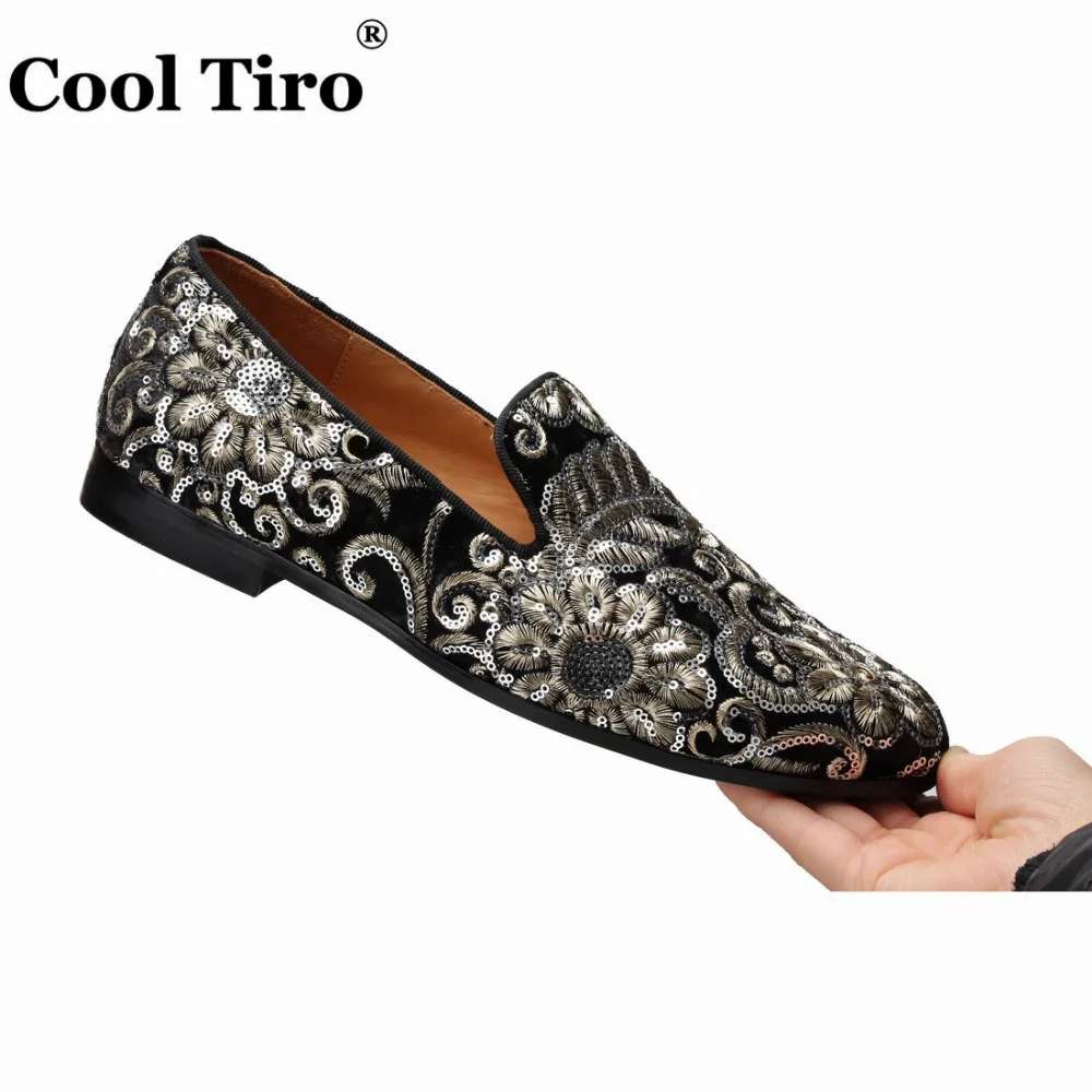 Sequined Embroidered Canvas Slippers Men's Loafers (7)
