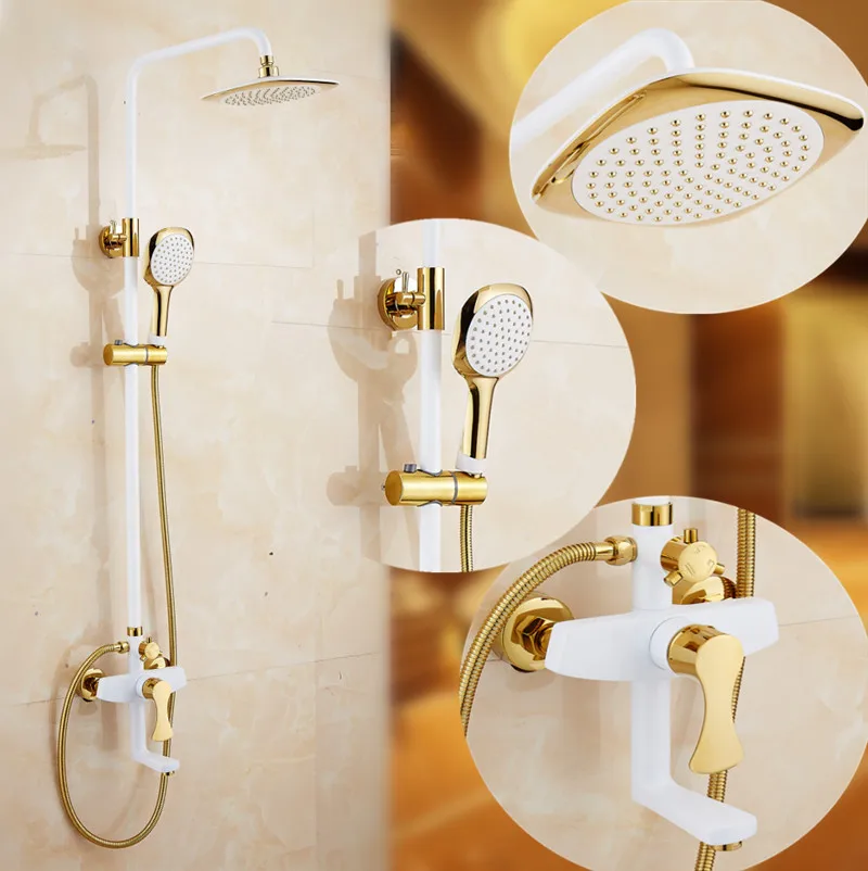 2017 NEW type Polished Golden & white Shower set Wall Mount Bathroom Rainfall Shower Faucets dso505
2017 NEW type Polished Golden & white Shower set Wall Mount Bathroom Rainfall Shower Faucets dso505
