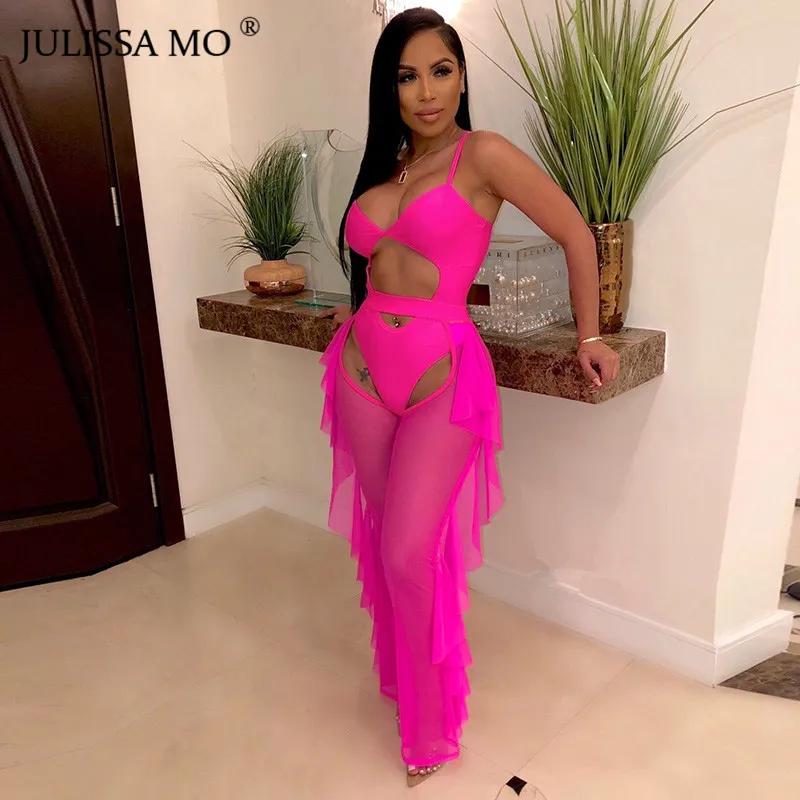 JULISSA MO Ruffles Mesh Sexy V Neck Jumpsuit Women Hollow Out Two Piece Set Jumpsuit Rompers 2019 Summer Backless Beach Overalls
JULISSA MO Ruffles Mesh Sexy V Neck Jumpsuit Women Hollow Out Two Piece Set Jumpsuit Rompers 2019 Summer Backless Beach Overalls