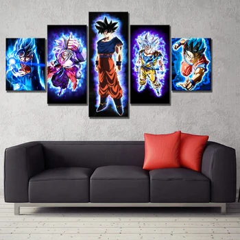 Wall Art Home Decor HD 5 Pieces Dragon Ball Goku Picture Anime Canvas Print Poster Modular Picture Artwork Frame For Living Room
Wall Art Home Decor HD 5 Pieces Dragon Ball Goku Picture Anime Canvas Print Poster Modular Picture Artwork Frame For Living Room
