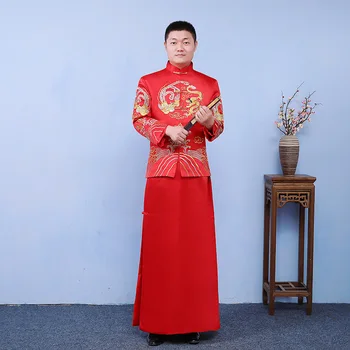 Men Dragon Phoenix SuZhou Embroidery Costume 2PCS Oriental Bridegroom Wedding jacket+Gown Overseas Chinese Suit Toast Clothing
Men Dragon Phoenix SuZhou Embroidery Costume 2PCS Oriental Bridegroom Wedding jacket+Gown Overseas Chinese Suit Toast Clothing