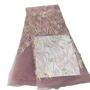 Fashion Style French 3D lace fabric with beads and stone High quality African 3D flowers lace fabric with beads HX713-1 
Fashion Style French 3D lace fabric with beads and stone High quality African 3D flowers lace fabric with beads HX713-1